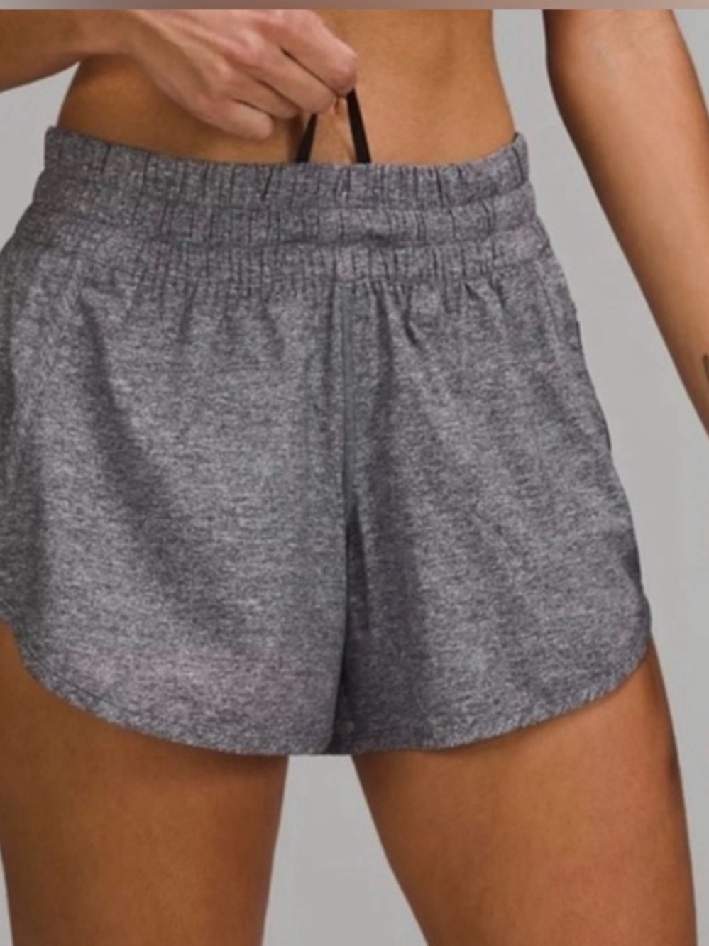 Lululemon Size 4 Track That Shorts 3 inch Heather Gray